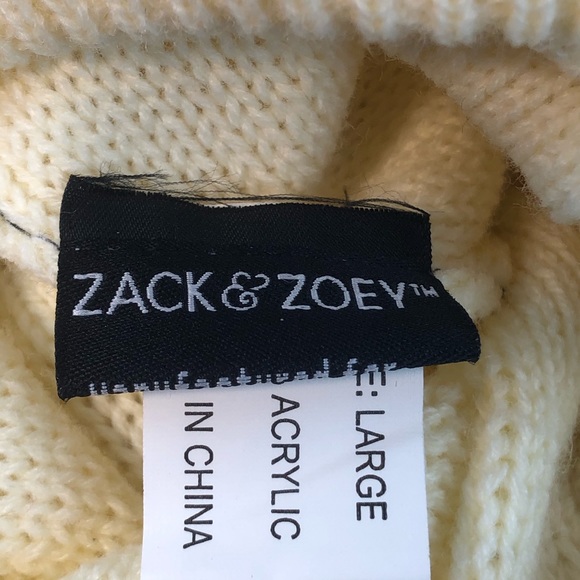 Cream Cable Knit Sweater with Scarf - Picture 6 of 7